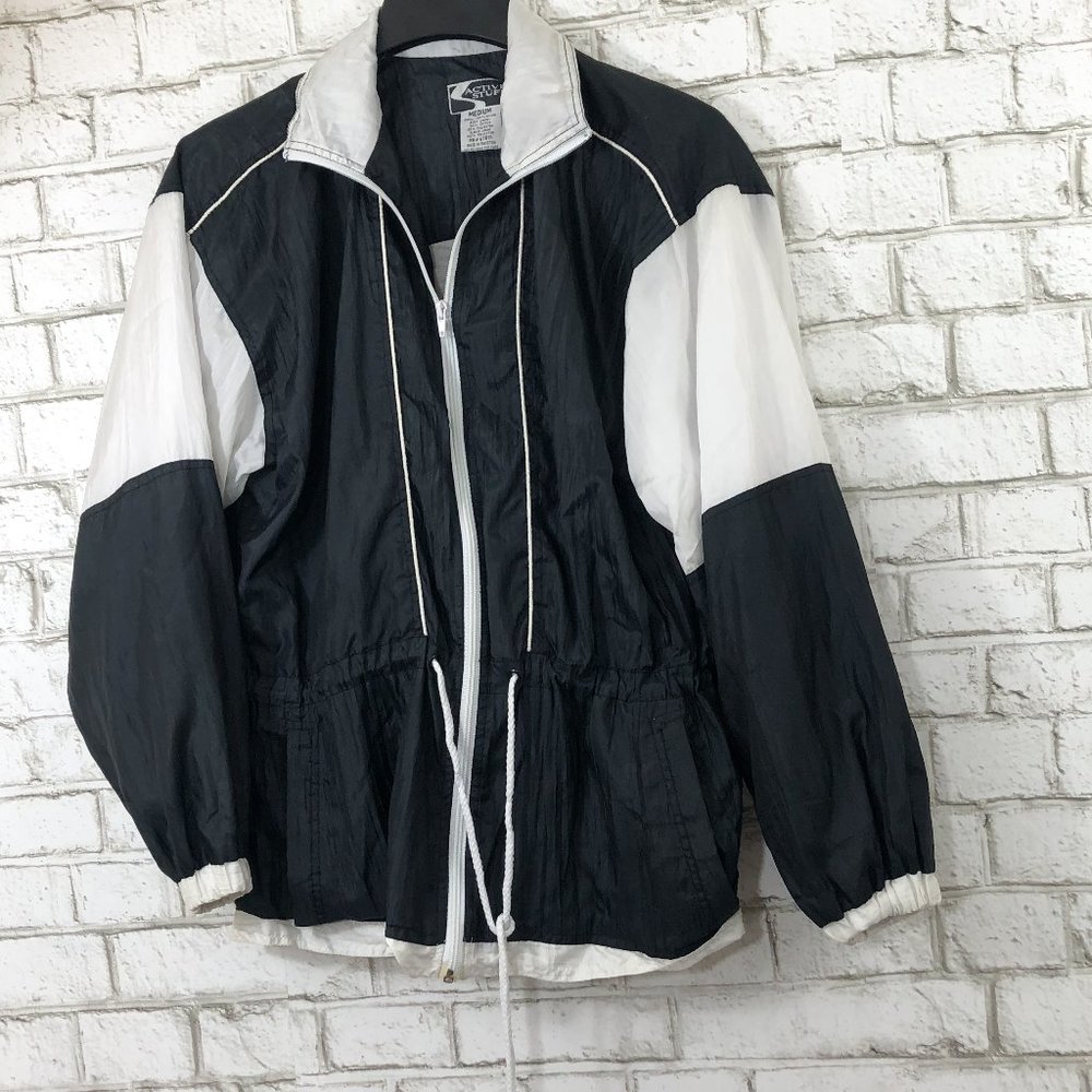 Vintage 90s Style Swishy Nylon Track Jacket